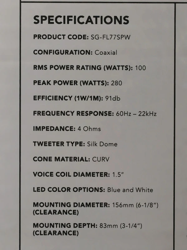 Fusion SG-FL77SPW Signature Marine Speakers With LED 7.7in 280W White 5 Fusion SG-FL77SPW Signature Marine Speakers With LED 7.7in 280W White - Image 5