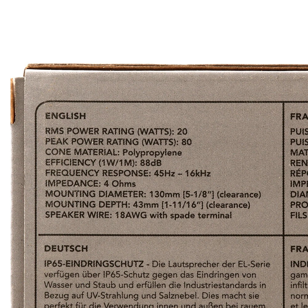 Fusion EL Series Shallow Mount Marine Speakers 6.5in 80W White 4 Fusion EL Series Shallow Mount Marine Speakers 6.5in 80W White - Image 4