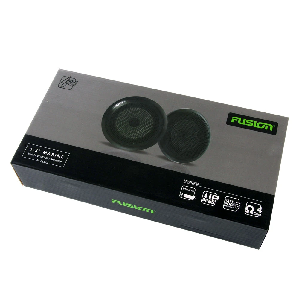 Fusion EL Series Shallow Mount Marine Speakers 6.5in 80W Black 1 Fusion EL Series Shallow Mount Marine Speakers 6.5in 80W Black