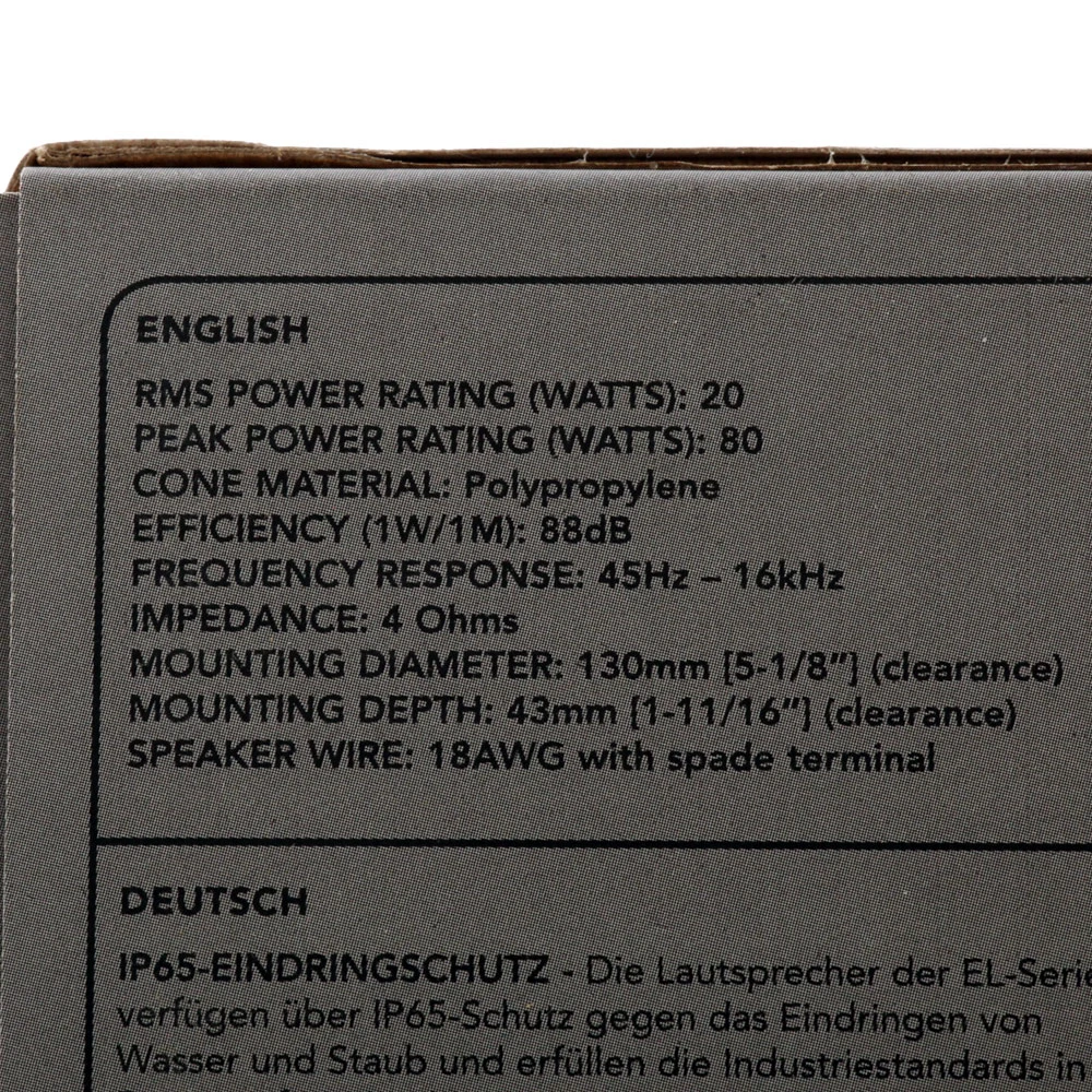 Fusion EL Series Shallow Mount Marine Speakers 6.5in 80W Black 2 Fusion EL Series Shallow Mount Marine Speakers 6.5in 80W Black - Image 2