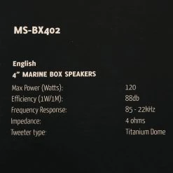 Fusion MS-BX402 Marine 2-Way Box Speakers 120W -Seasound Electronics Store 3283 4 n
