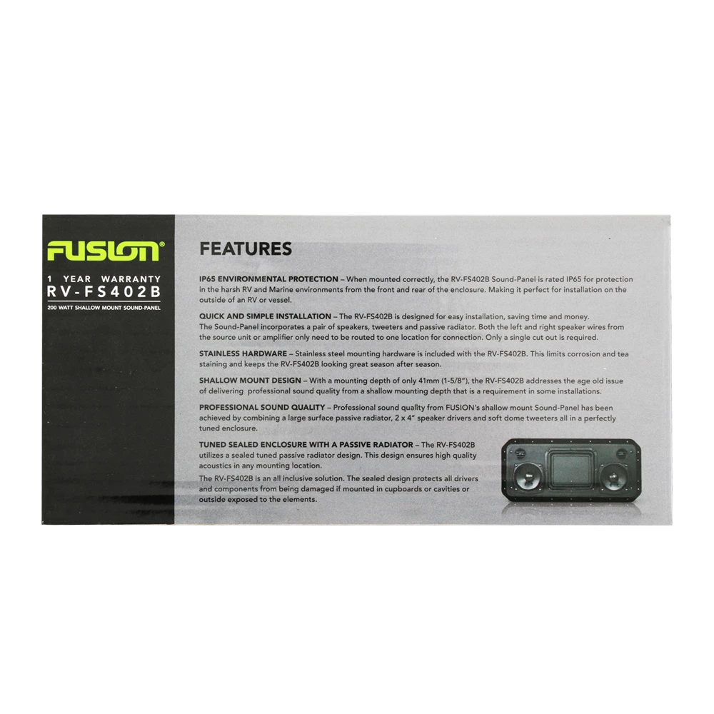 Fusion Sound-Panel All-in-One Shallow Mount Speaker System Black 2 Fusion Sound-Panel All-in-One Shallow Mount Speaker System Black - Image 2