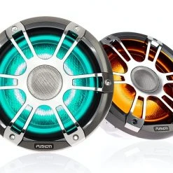 Fusion Signature 3 Sports Chrome LED Marine Speakers 8.8in 330W -Seasound Electronics Store sg crgbw spc pair colour 01 88