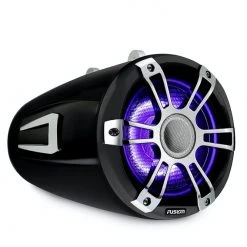 Fusion Signature 3 Sports Chrome LED Marine Wake Tower Speakers 6.5in 230W -Seasound Electronics Store sg crgbw wts spc right facing chrome 65