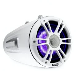 Fusion Signature 3 Sports White LED Marine Wake Tower Speakers 6.5in 230W -Seasound Electronics Store sg crgbw wts spw right facing white 65